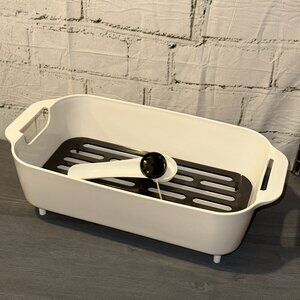 KEM 1 Tier White Dish Rack Kitchen Dish Drying rack